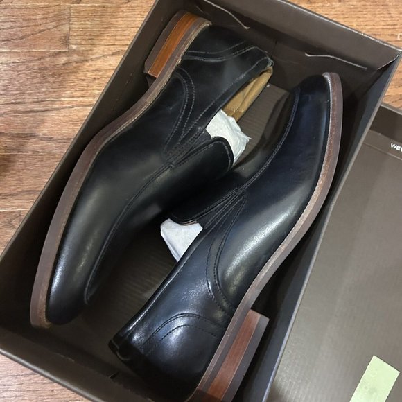 Florsheim Rucci Moc Toe Mens 9.5 Loafer Dress Shoes Black Leather Made in USA main image 4